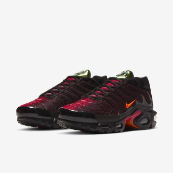 Nike Air Max Plus - Férfi Utcai Cipő - Fekete/Világos Szürke/Piros/Narancssárga